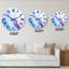 Horloge murale moderne en marbre bleu et rose-15442376