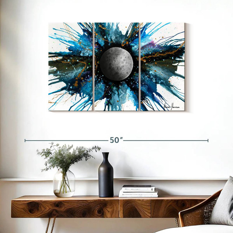 Oberle, univers abstrait - Lune lointaine, H 24 po x l 38 po