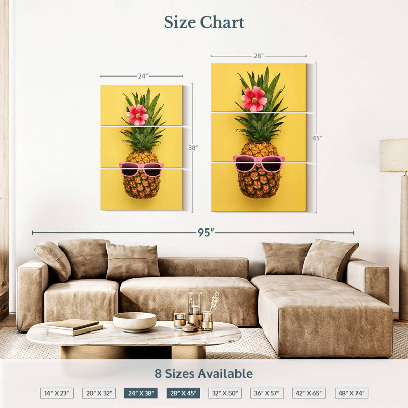 Yarlin Summer Fashion Pineapple, 38" H x 24" W
