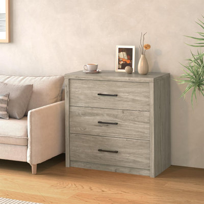 3-Drawer Wood Dresser - Wide Chest for Bedroom, Living Room or Home Office