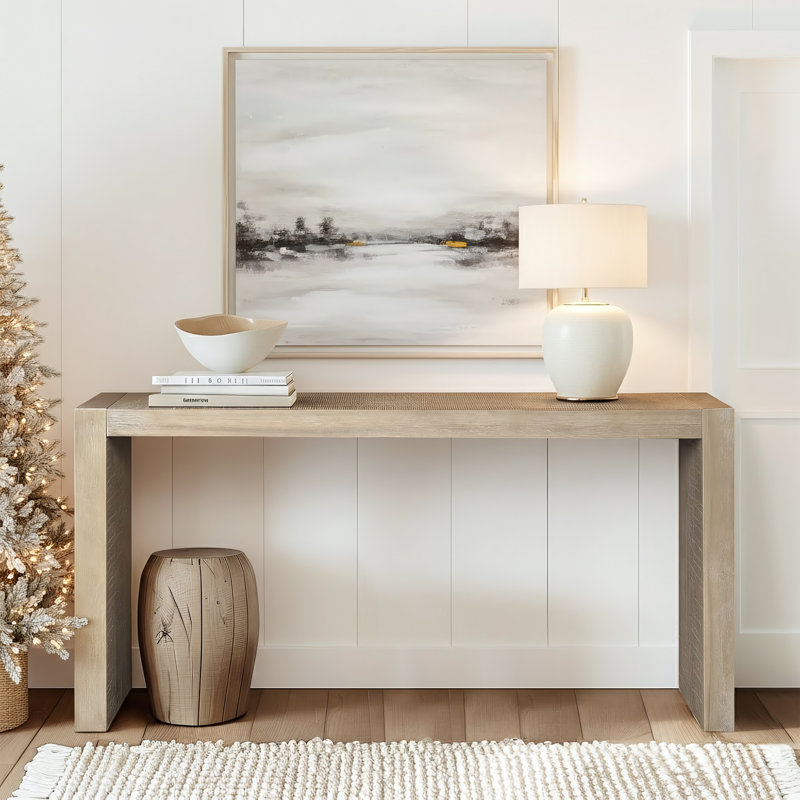 Finnegan Natural 54"W U-Shaped Console Table, Natural, 32" H x 54" W x 15" D