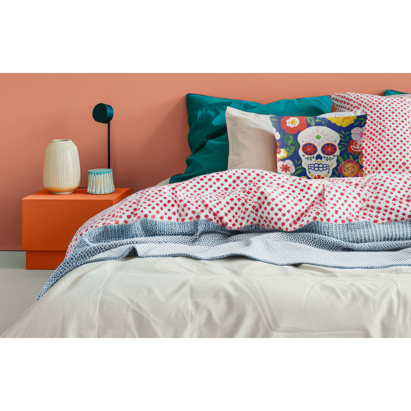 Coussin décoratif en microsuède Lupe, Carré 16 po, Navy Blue/Red/Pink/Green/Orange