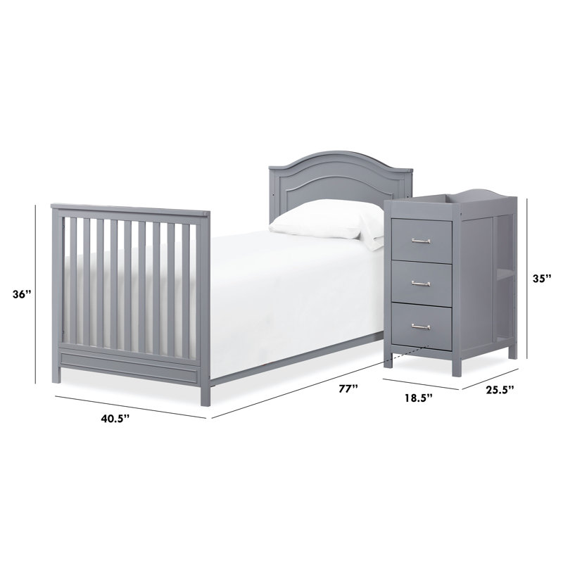 Ensemble de conversion pour lit simple Charlie Mini Combo, Gris