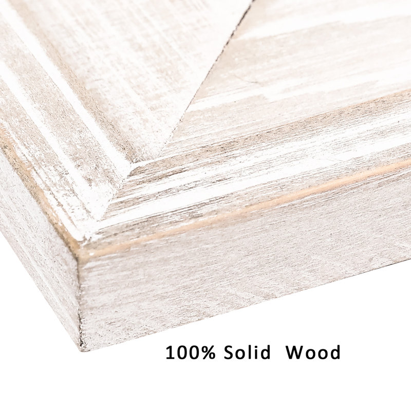 Cadre photo en bois rustique Lameer, Blanc vieilli