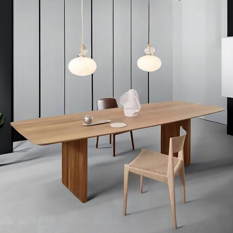 Table de salle à manger moderne Modern Burlywood, H 29,53 po x L 35,43 po x l 94,49 po, Burlywood