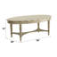 Antique White Finish Coffee Table In French - Solid Wood And Storage Feature Elegant Oval Shape, Wooden Top Bottom Shelf
