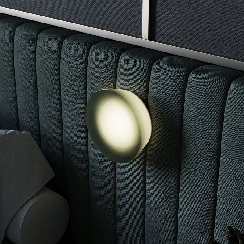 Mist Aluminum LED Flush Mounted Sconce, Moss, Round