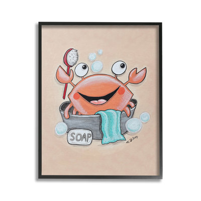 «Happy Crab Bathing», art de la giclée encadrée par Michelle Gilsey