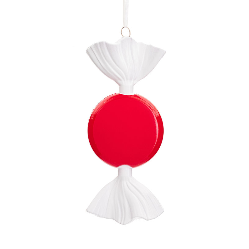 Assortiment d'ornements de bonbon 7 "très lustré. Comprend un assortiment de 3 ornements par sac., Rouge