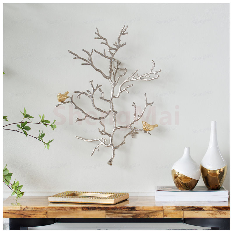Élégantes sculptures murales en métal avec accents d'oiseaux, ensemble de 2, parfaites pour un décor moderne et inspiré de la nature