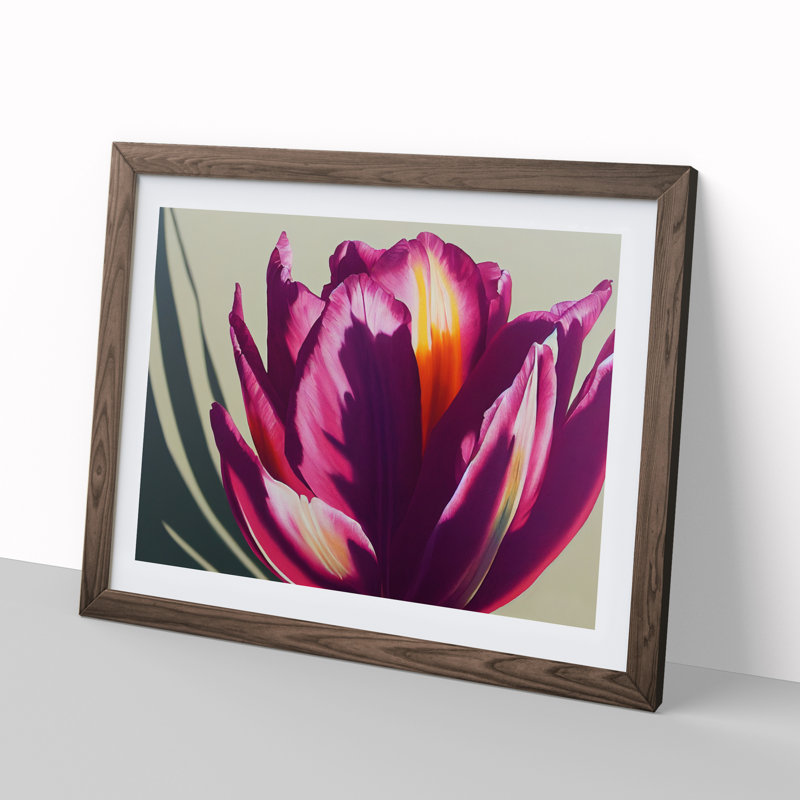 Flourishing Flower - Single Picture Frame Print, 34cm H x 46cm W x 2cm D, Walnut