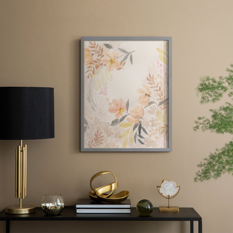 Windswept Wildflowers I, reproduction encadrée - bois massif, H 11 po x l 9 po, Gris