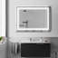 Miroir mural Abriele avec lumières DEL, 3 lumières en mode couleur, gradateur, désembueur, fonction de mémoire pour la salle de bain-1297448503