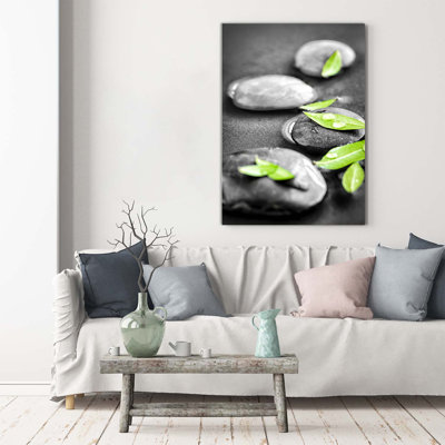 Leaves Of Zen Stones - Wrapped Canvas Print