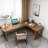 Tan Rectangular Solid Wood desks-803410159-803410155