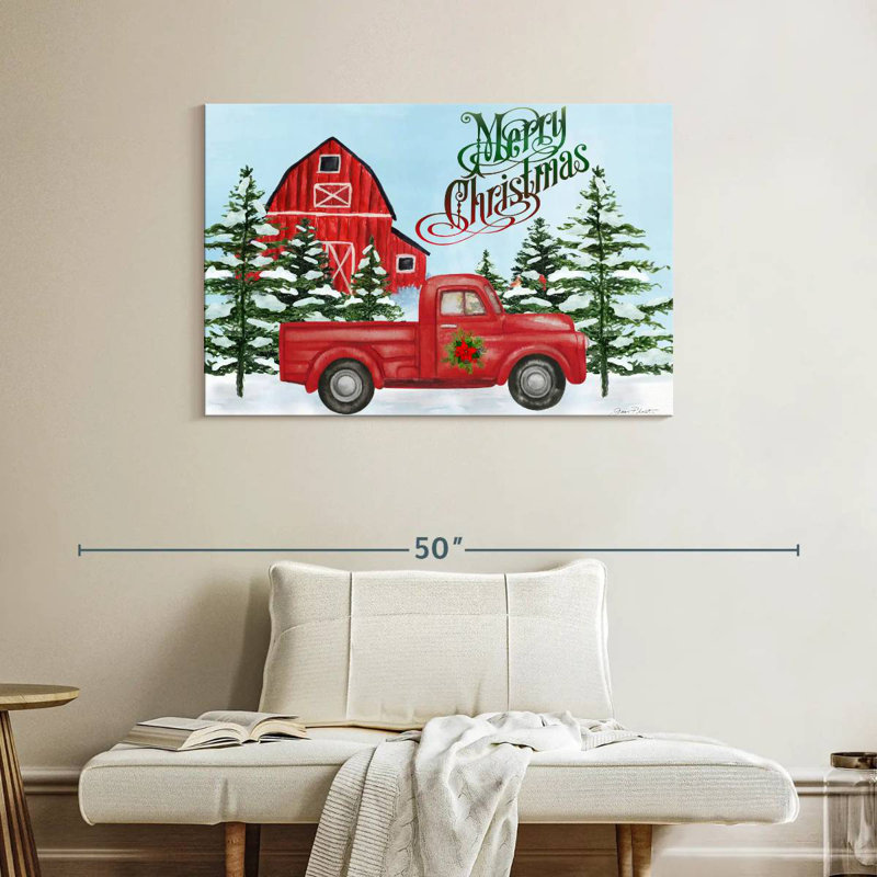 Grange et camion de Noël, H 26 po x l 39 po