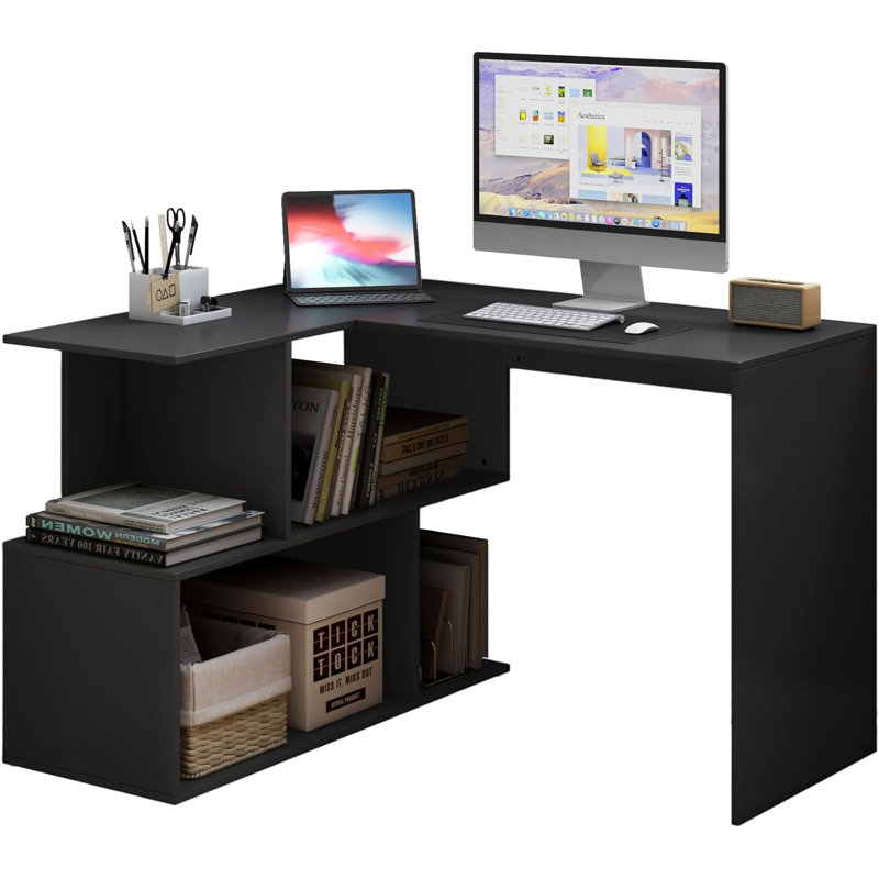 L-Shaped Computer Desk, Black