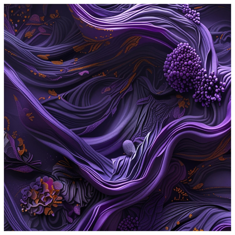 Couvertures tourbillons mauves complexes, 50in W x 60in H