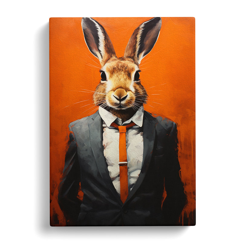 Rabbit in a Suit Painting No.6 - Wrapped Canvas, 76cm H x 50cm W x 3cm D