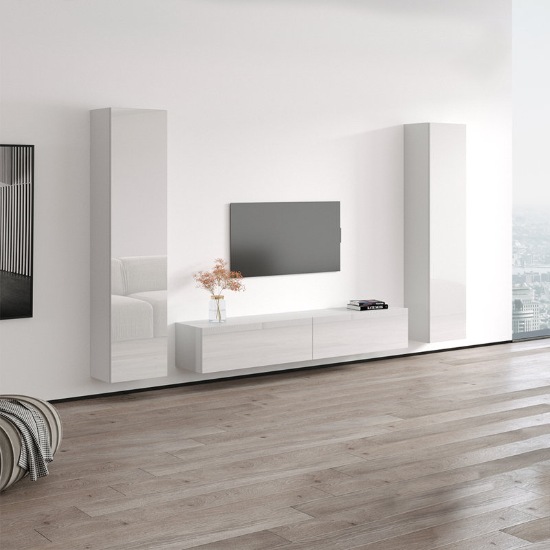 Meuble audio-vidéo 102,5 po Gisberto, Blanc