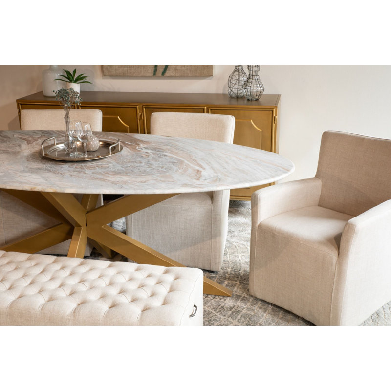 Malibu Oval Dining Table, 30”H x 90”L x 44”W