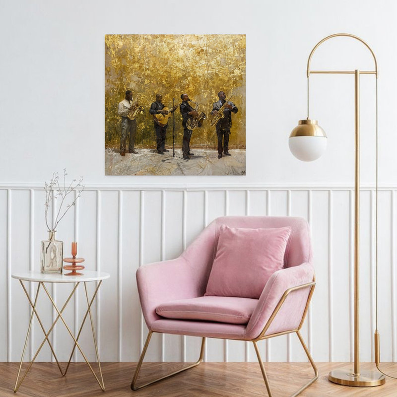 Golden Era 4, art contemporain abstrait, H 32 po x l 32 po