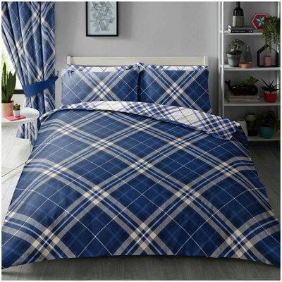 Cotton Blend Plaid Duvet Cover Set with Pillowcases Included