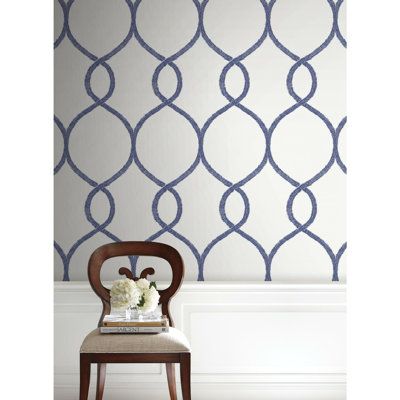 Laurel Leaf Ogee 27'27" Smooth Wallpaper Roll