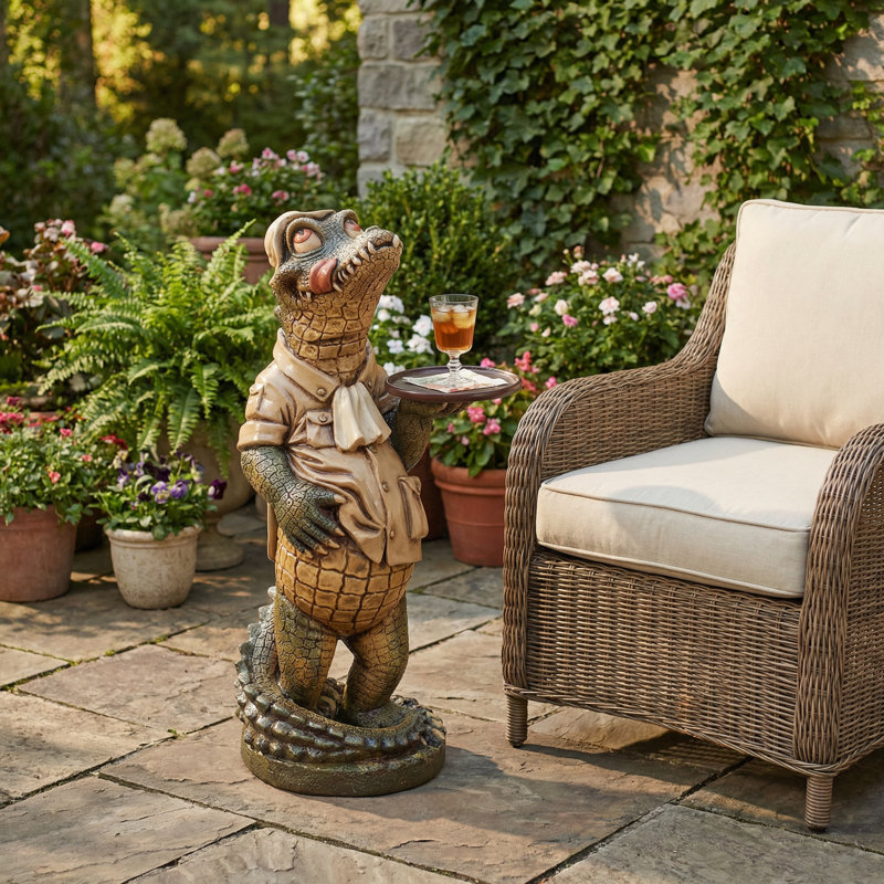 Crocodile Butler Small Statue