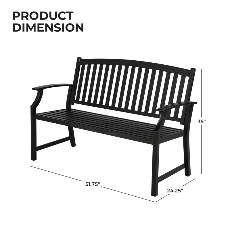 Banc de jardin en aluminium Trendarius, Noir