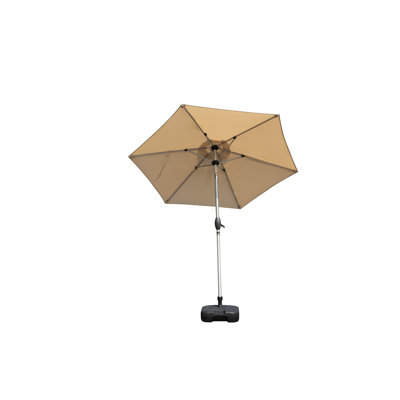 7.5Ft Patio Sun Umbrella - Beige, Blocking, Waterproof, 6 Construction, For Garden, Deck, Backyard, Pool Patio, Area