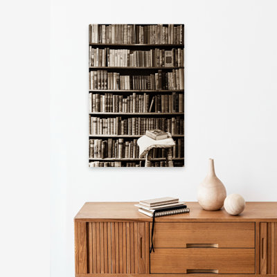The Library  Black And White Books Books On Shelves Library Art