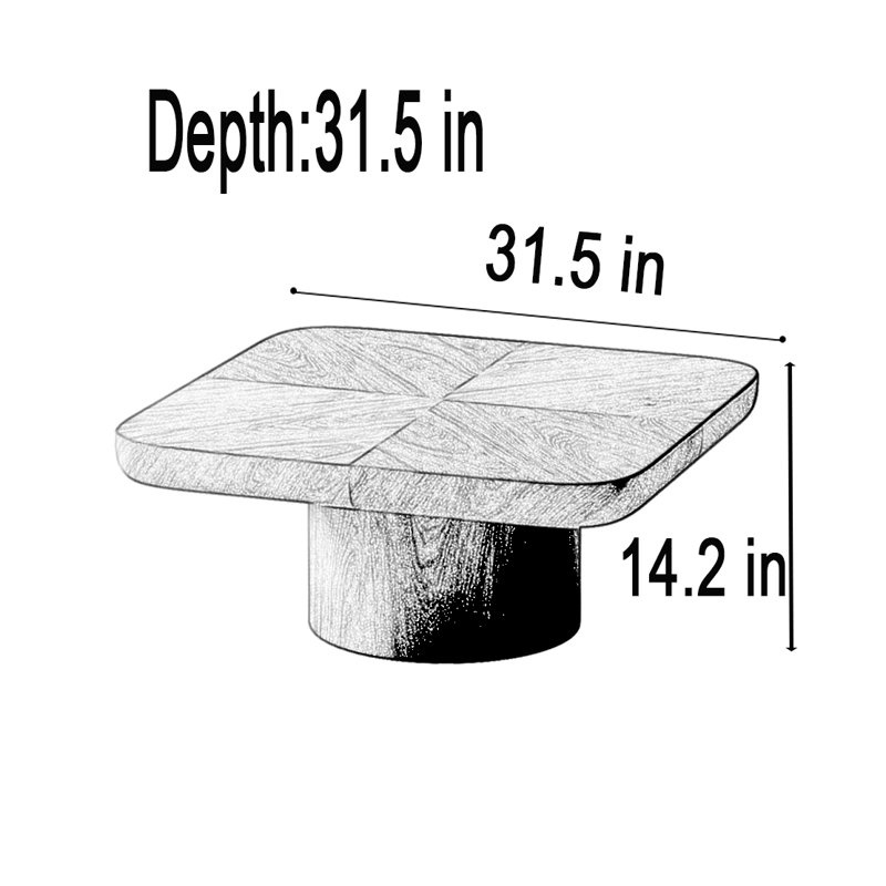 Derosier, 14.2" H x 31.5" L x 31.5" W