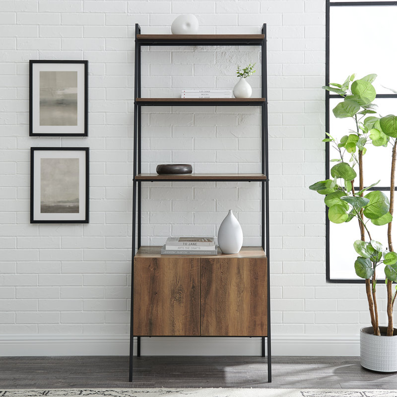 Little Italy Ladder Bookcase, Rustic Oak