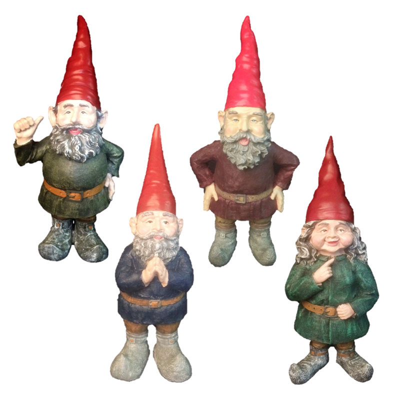Large Old World Female Garden Gnome Statue in Red Hat