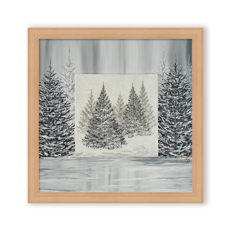 Nature Inspired "Pine Portrait" Canvas Wall Art By , 30" H x 30" W x 1.125" D, Brown, Framed Print