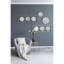 Ornement mural doré blanc et miroir moderne 43,3 x 0,8 x 15,7 pouces, 43,3 x 15,7