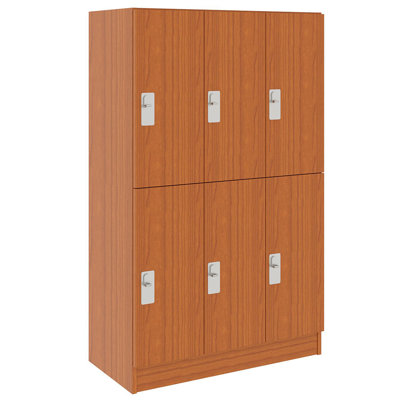 Armoire de salle de classe triple à six compartiments avec porte