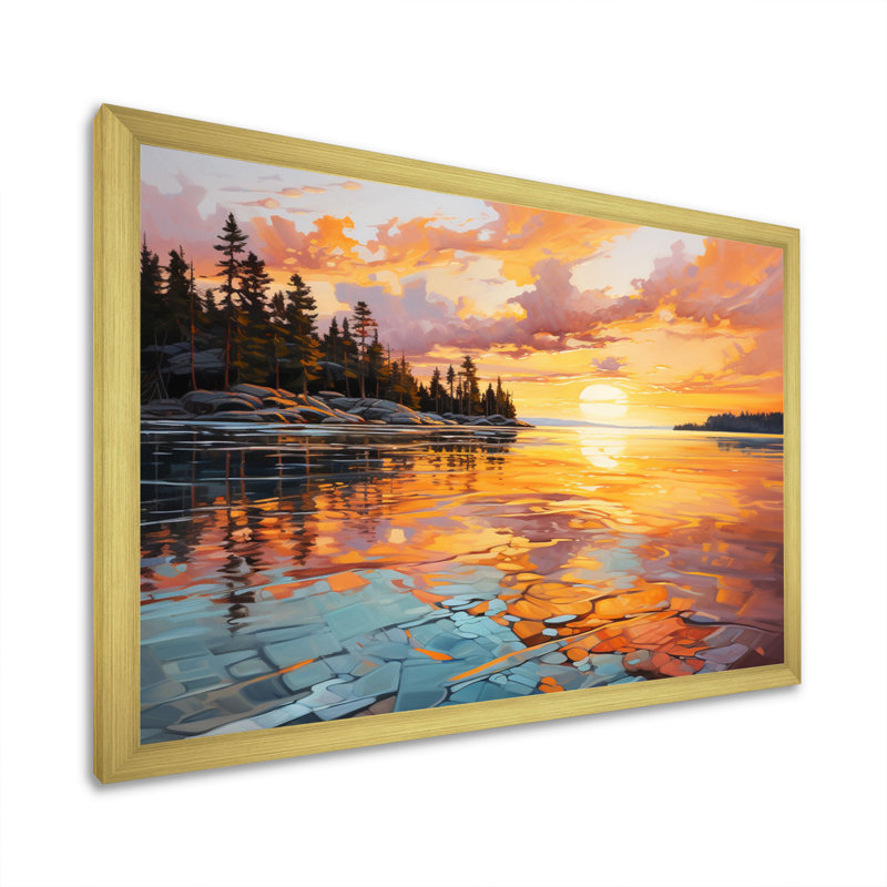 Writhlington Canada Morning Reflections II sur impression sur toile, Encadrement doré, H 16 po x l 32 po x P 1 po