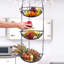 Panier de fruits à 3 niveaux, rangement pour légumes et fruits et légumes, panier de cuisine suspendu en fer brun rustique