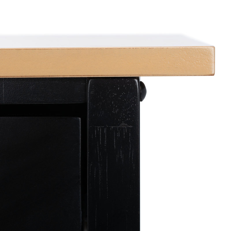 Carle Wood Kitchen Island, Black