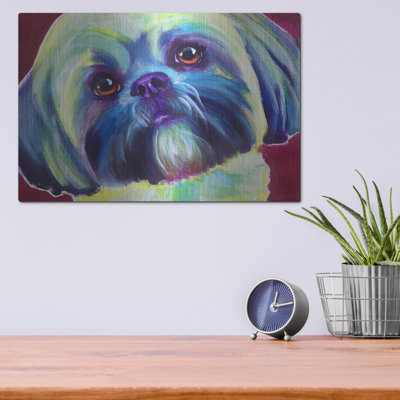 Red Barrel Studio «Lhasa Apso - Sadie» par Dawg Painter, art mural en métal