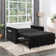 53.5"W Velvet Convertible Sleeper Loveseat With Tufting & Side Pocket,Black