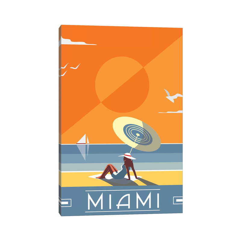 Miami par Fly, impression sur toile tendue, H 40 po x l 26 po x P 1,5 po