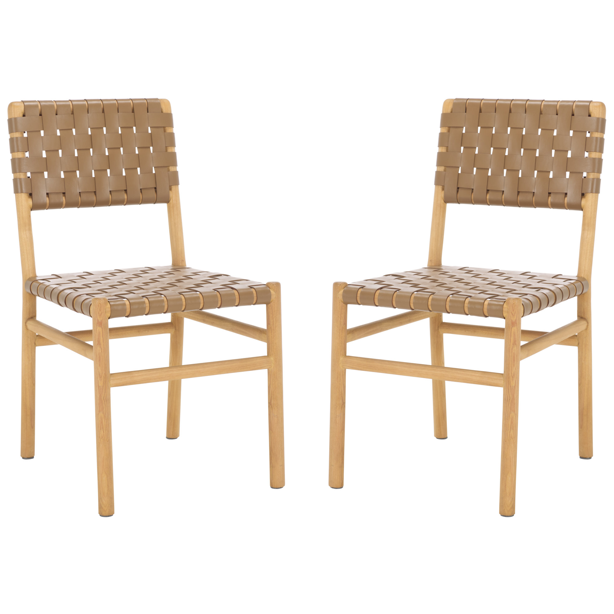 Jeremiah Woven Leather Dining Chair, Brown