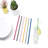 Silicone Straws with Cleaning Brush in Assorted Colors