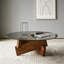 Table basse ronde de style Mid-Century pour votre salon - 70 x 31 cm, structure en verre et noyer, esthétique contemporaine, guide d'assemblage rapide adapté à la taille de votre pièce, noyer trempé, design élégant.