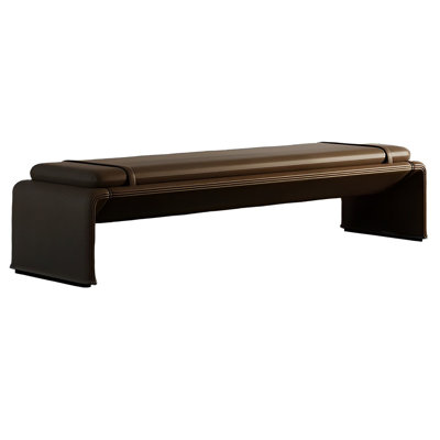 Navjodh Leather Match Upholstered Bench