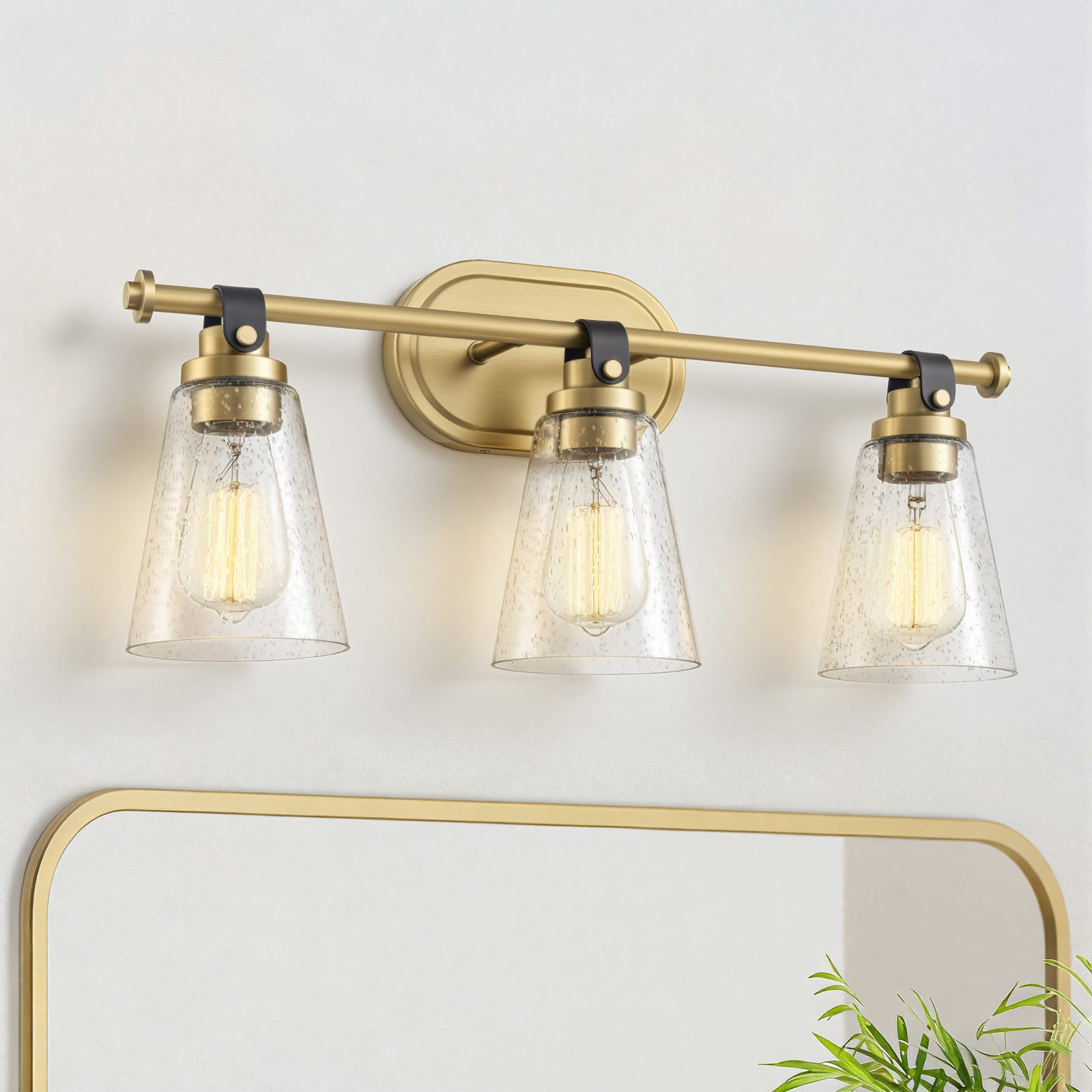 Alysa Vanity Light, Antique Brass, 3 Lights