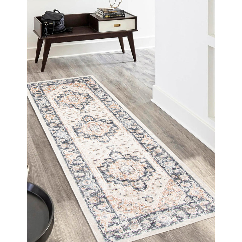 Tapis ivoire Heriza, Tapis de couloir 2 pi 8 po x 8 pi 2 po